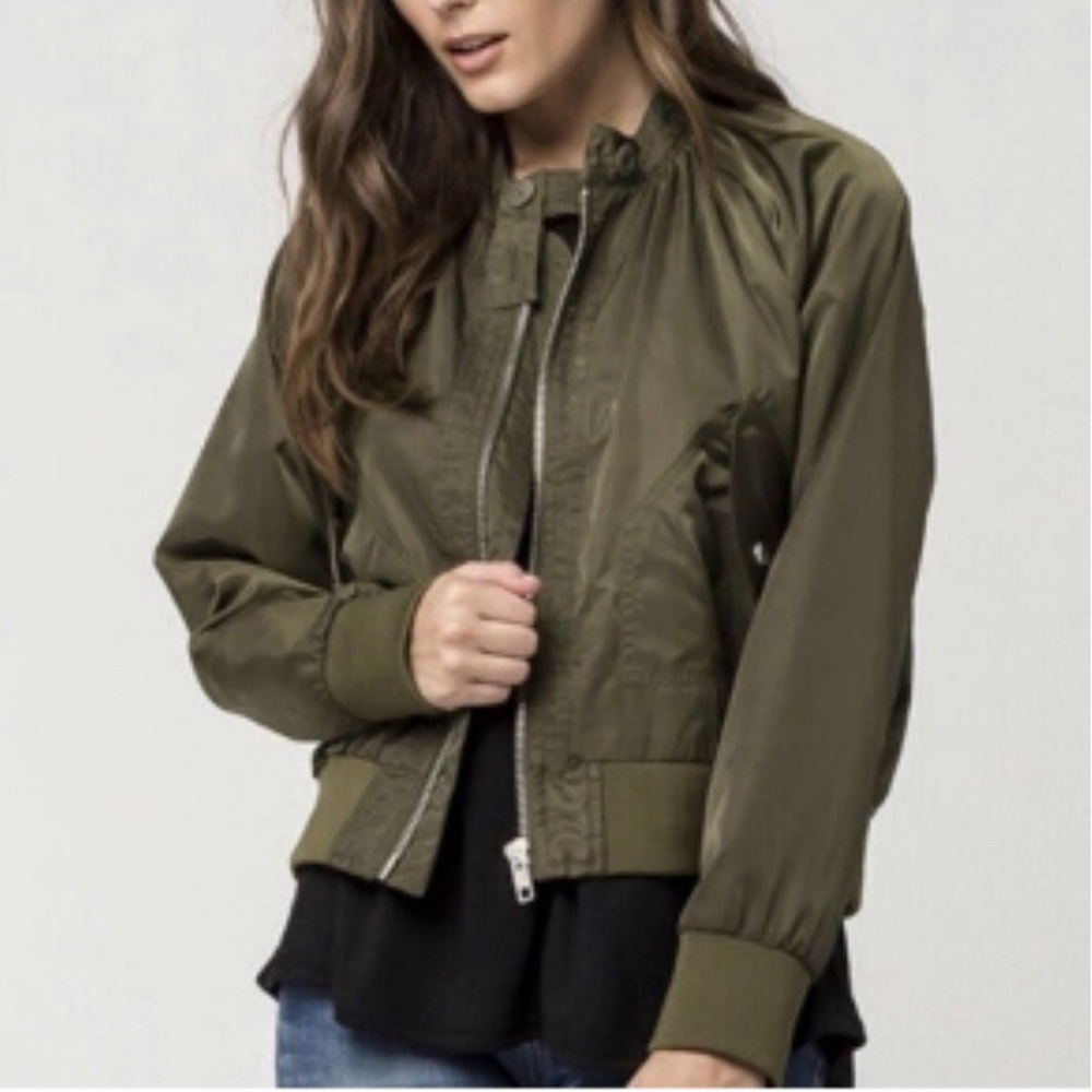 Free People Green Windbreaker Jacket